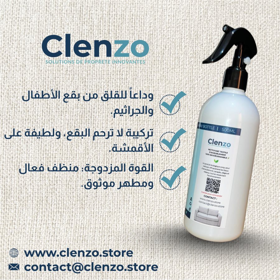 Nettoyant Clenzo sur canapé